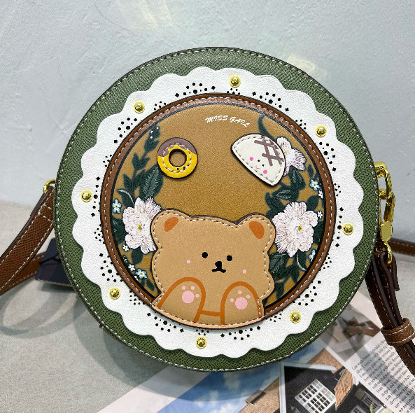 Women's Round Cute Little Bear Cartoon Bags