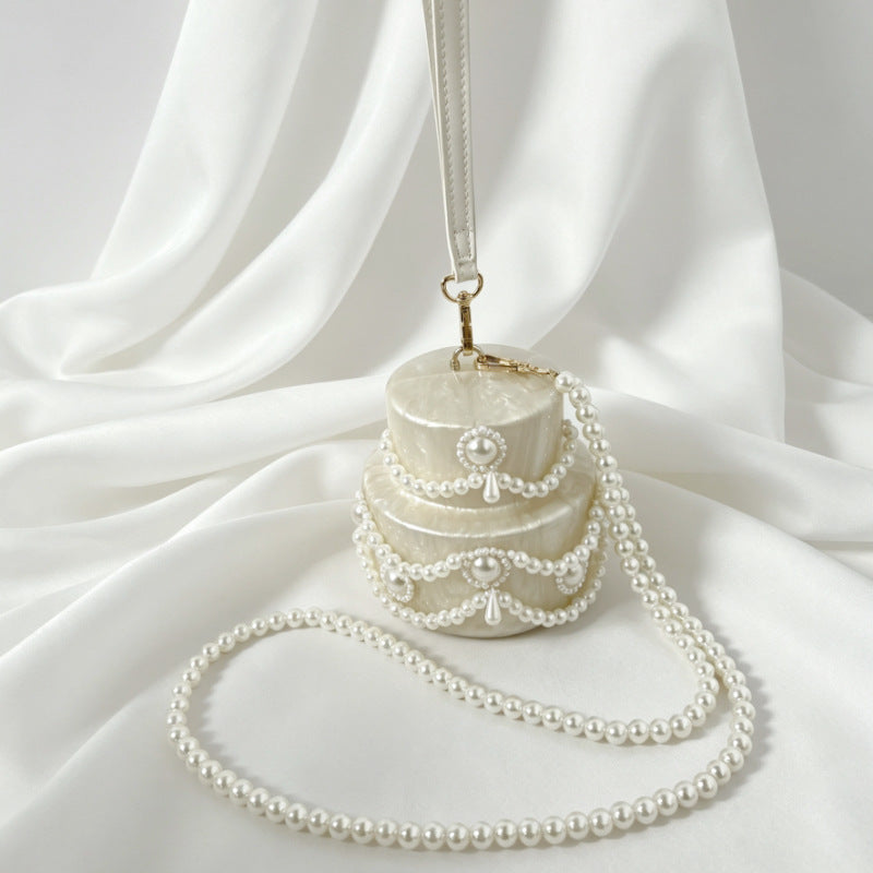 Women's Cake Acrylic Dinner Candy Color Trend Pearl Handbags