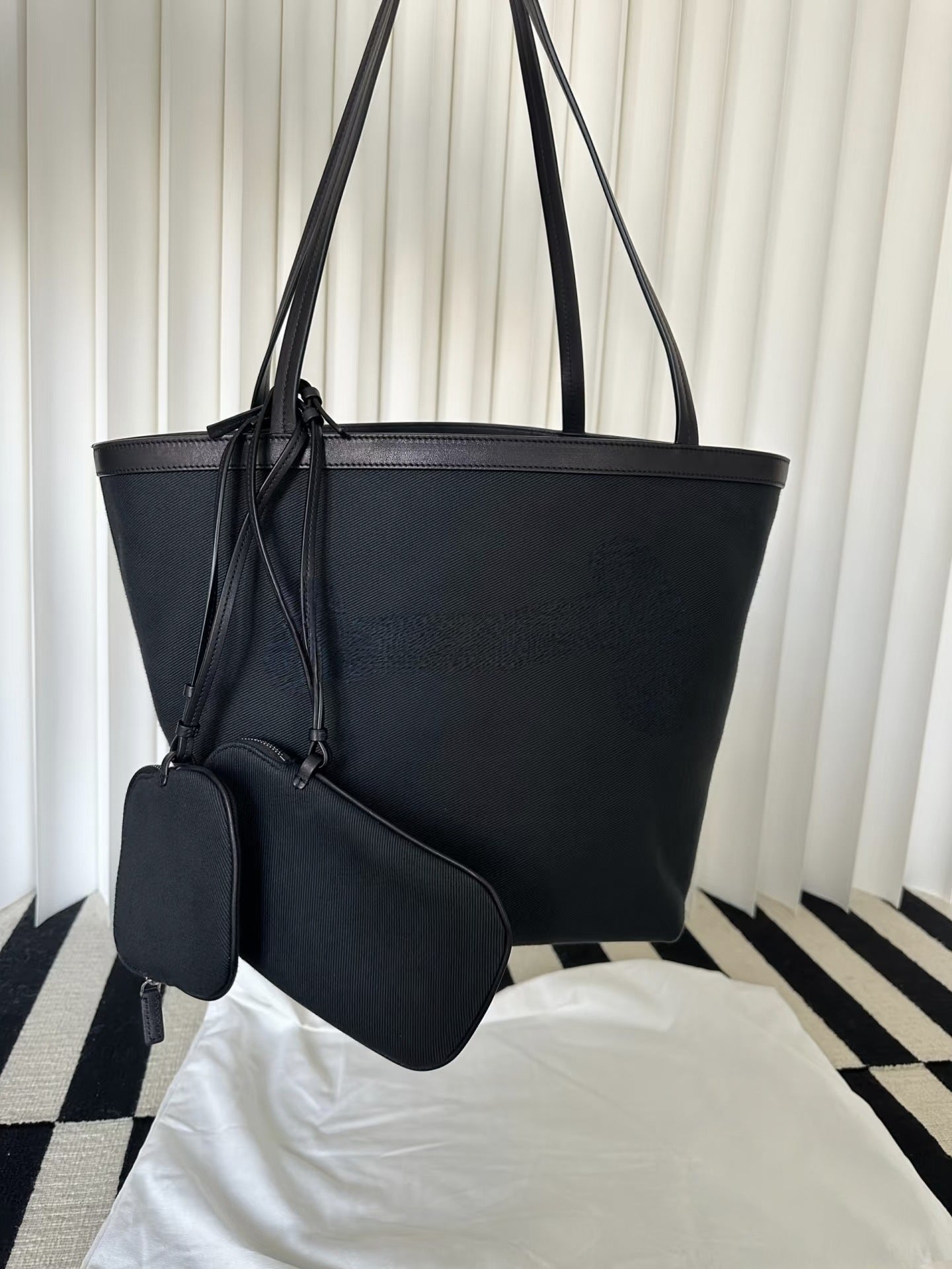 Minimalist Canvas Cowhide Stitching Double-sided Large Handbags