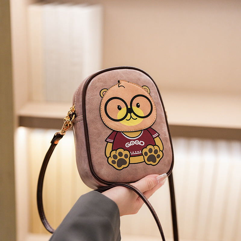 Women's Cartoon Bear Mobile Fashion Cute Mini Women's Messenger Bag
