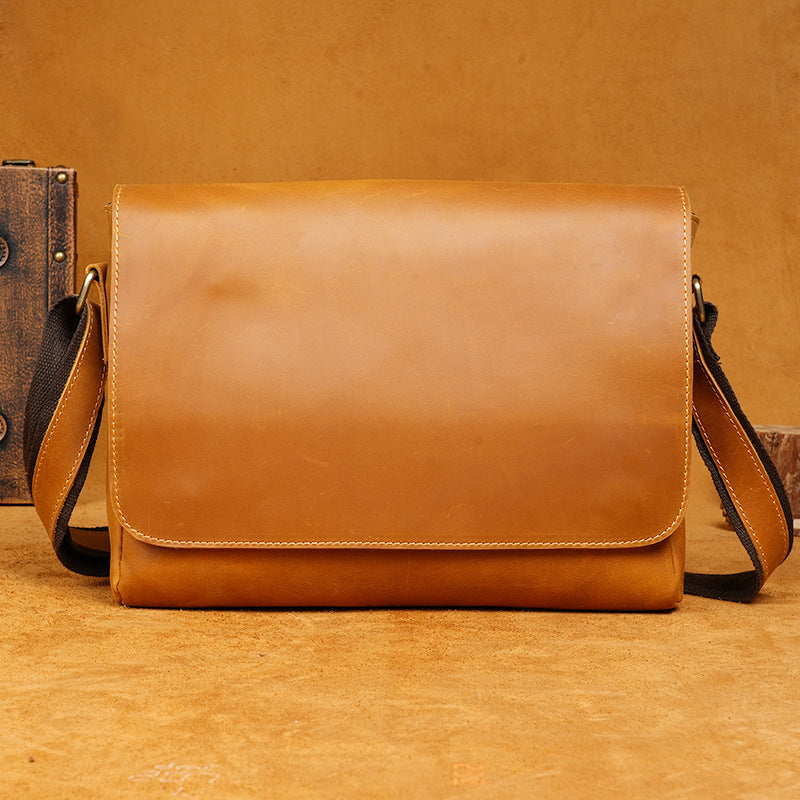 Men's Leather Portable Retro Textured Collection Men's Shoulder Bag