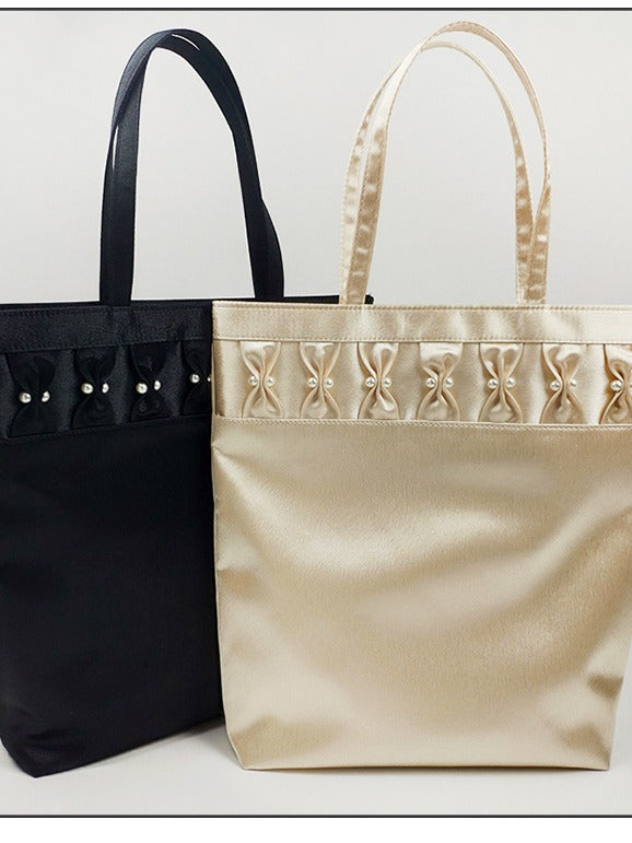 Sewing Beads Portable Shopping Fashion Patchwork Women's Handbag