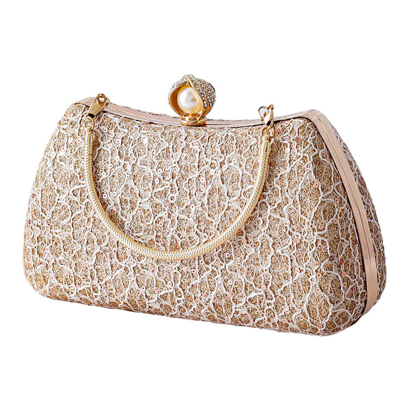 Cheongsam Lace Sequin Fashion Banquet Clutch Evening Bags