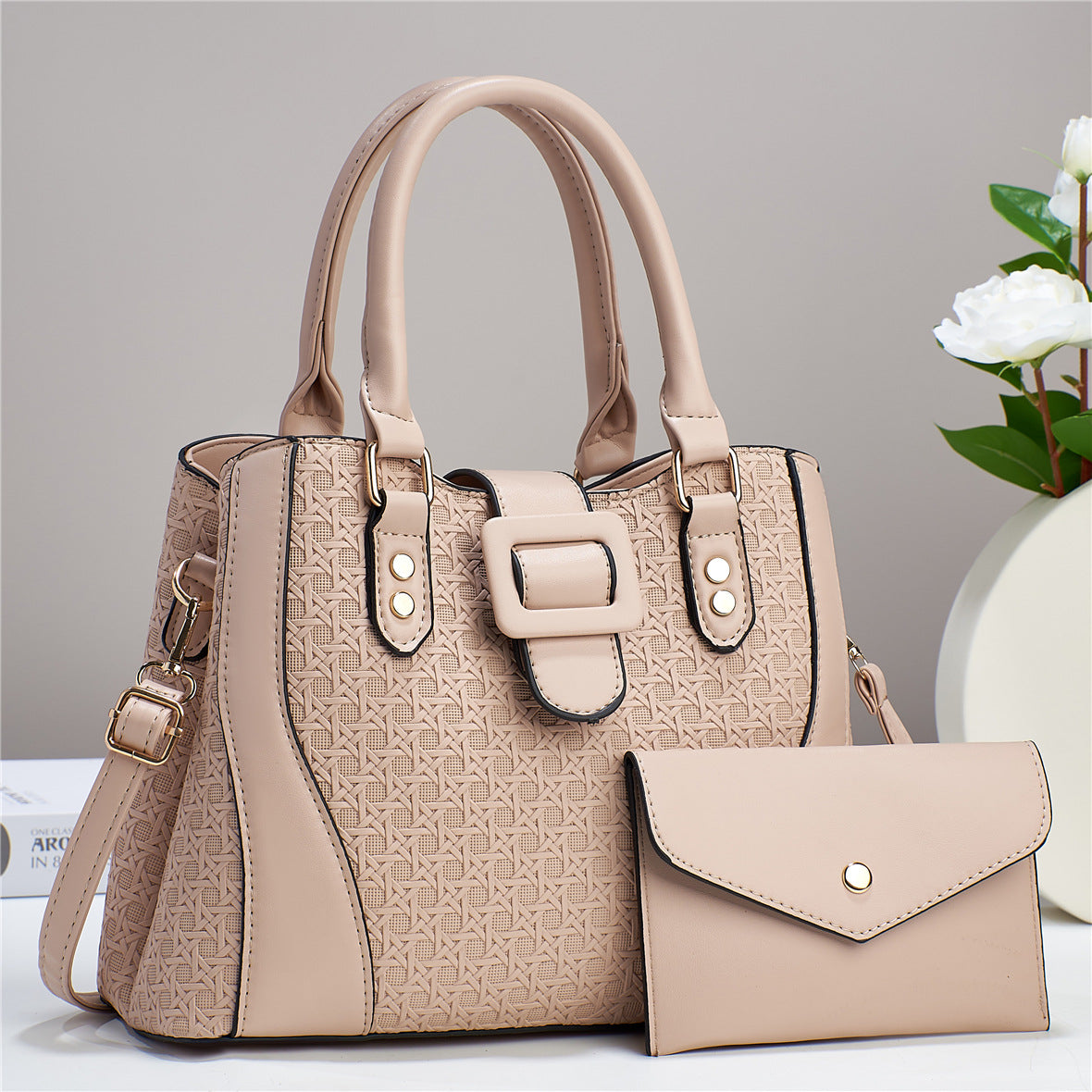 Women's Two-piece Fashion High Quality Elastic Material Large Handbags