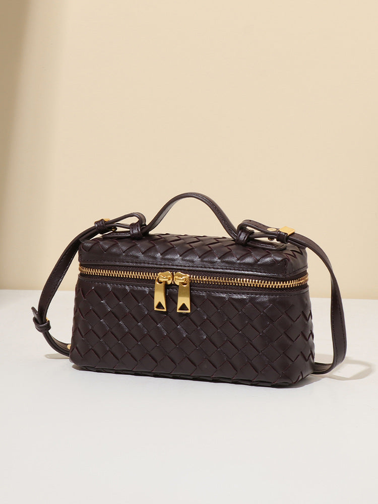 Innovative Hand-woven Fashion Box Portable Lunch Women's Messenger Bag
