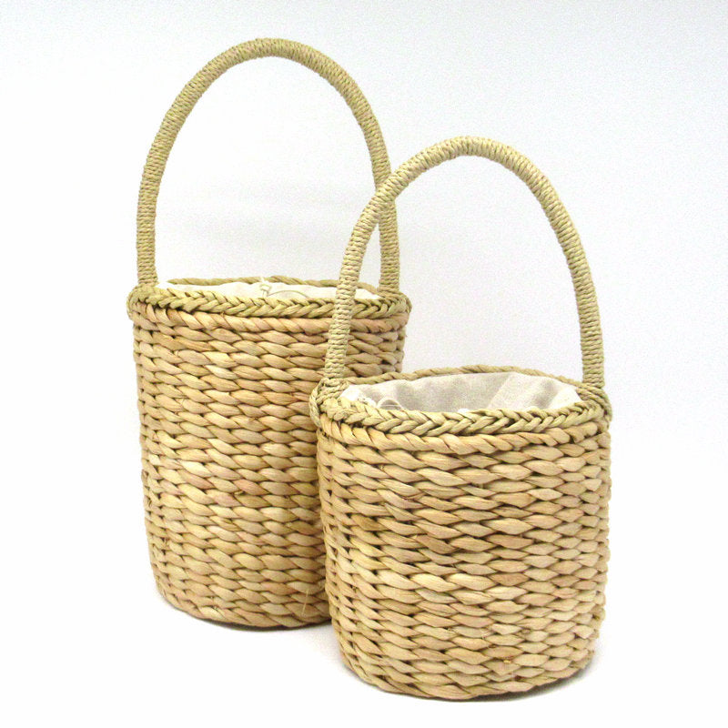 Women's Husk Straw Barrel Woven Vacation Beach Women's Handbag