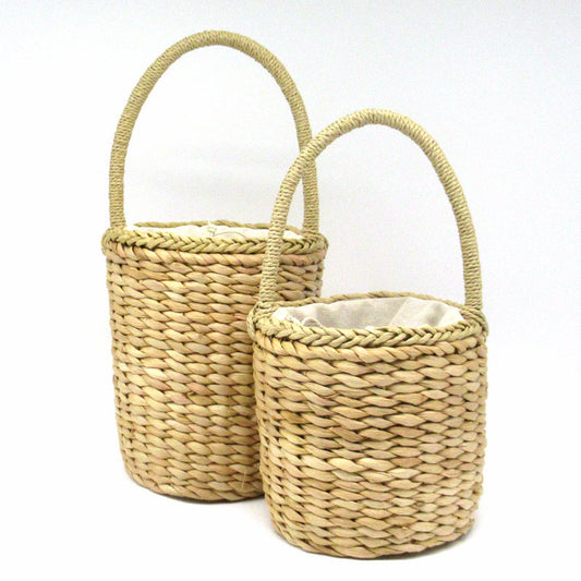 Women's Husk Straw Barrel Woven Vacation Beach Women's Handbag