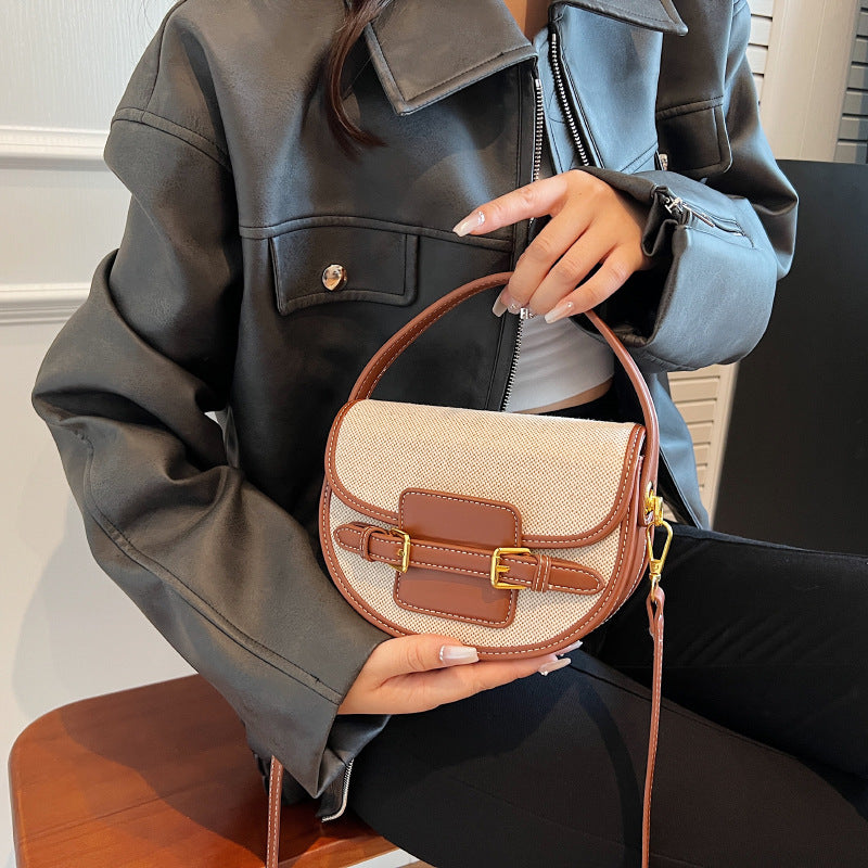 Women's Design Saddle Color Matching Fashion Advanced Women's Messenger Bag