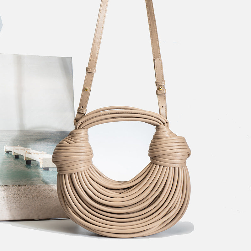 Women's Noodles Woven Gold Underarm Hand Carrying Women's Messenger Bag