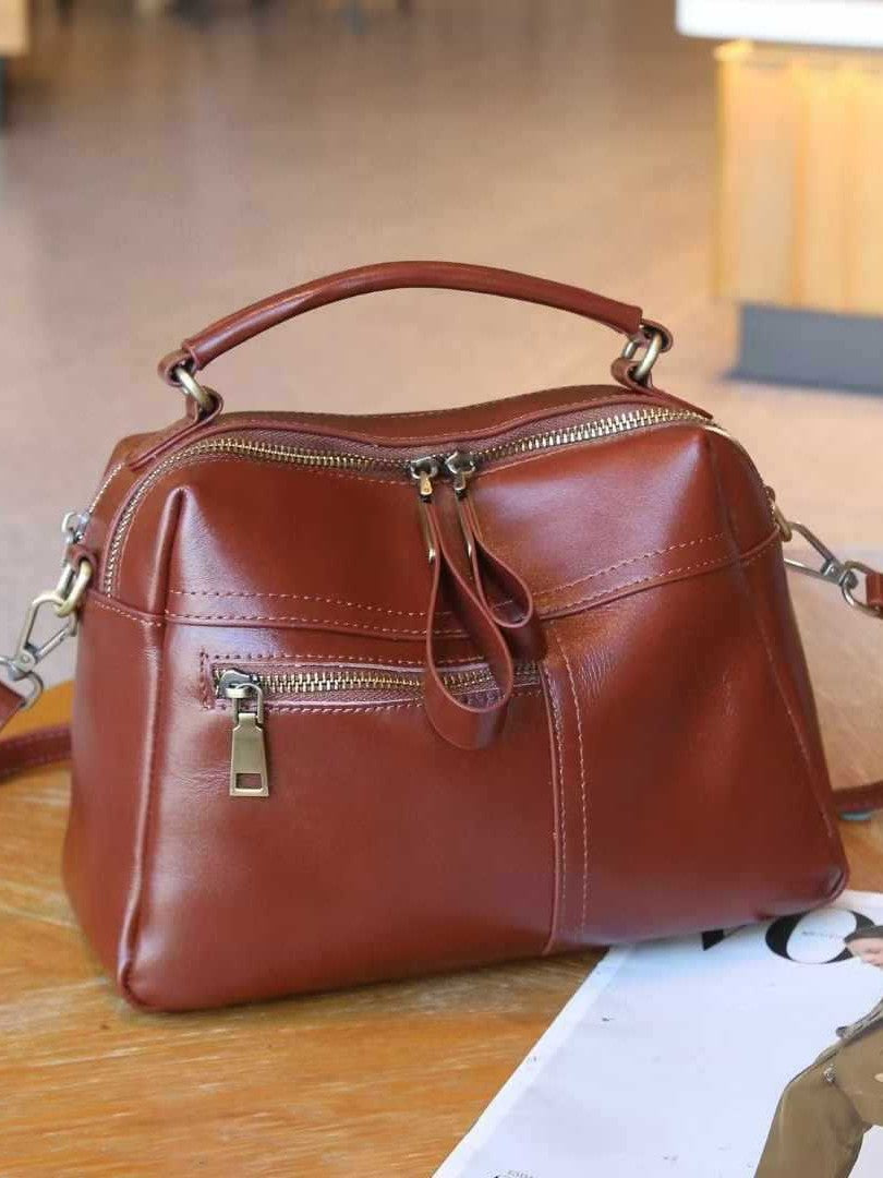 Women's Genuine Leather Fashion Box Korean Style Cosmetic Bags
