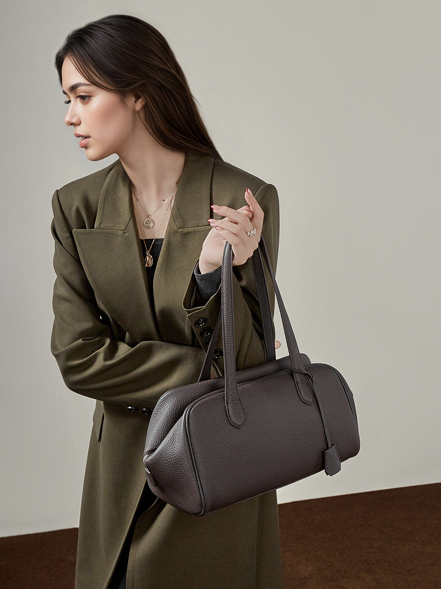 First Layer Cowhide Underarm Simple Fashion Female Women's Shoulder Bag