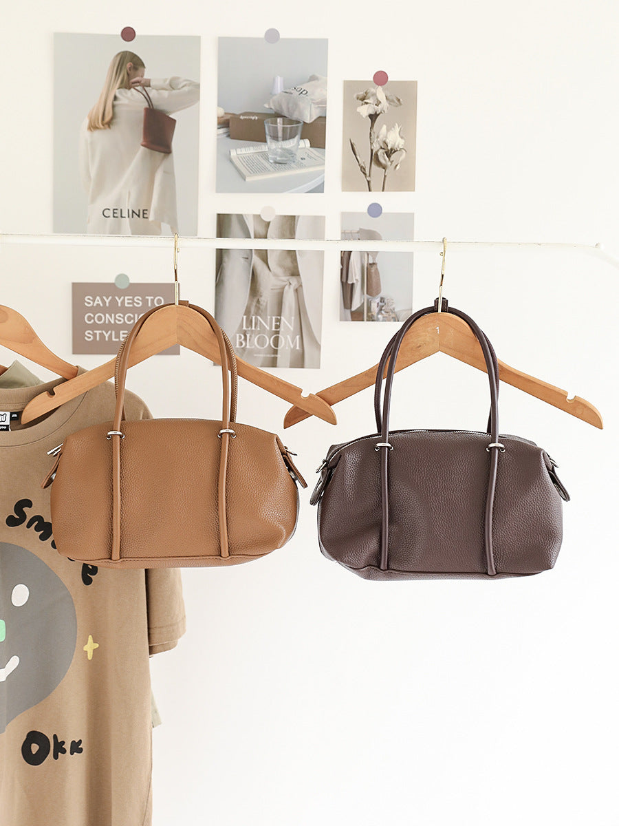 Women's Pattern Boston Texture Soft Leather Niche Women's Messenger Bag