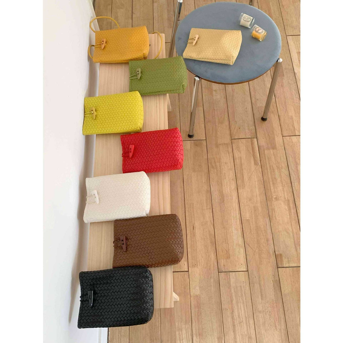 Women's Korean Style Red Simple Solid Color Small Square Bags