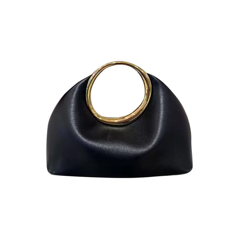 French Elegant Metal Cloud Dinner Early Spring High Women's Handbag