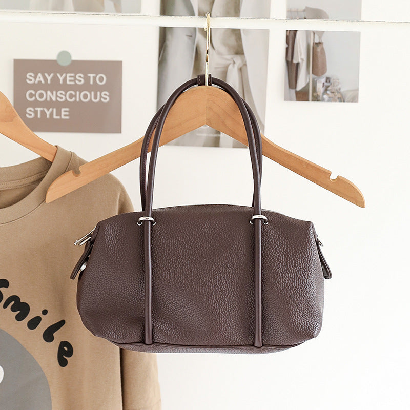 Women's Pattern Boston Texture Soft Leather Niche Women's Messenger Bag