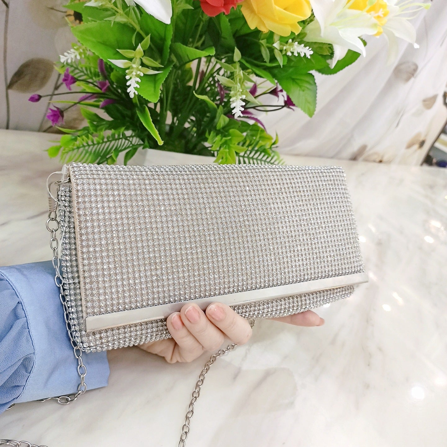 Women's Diamond Shiny Banquet Handmade For Handbags
