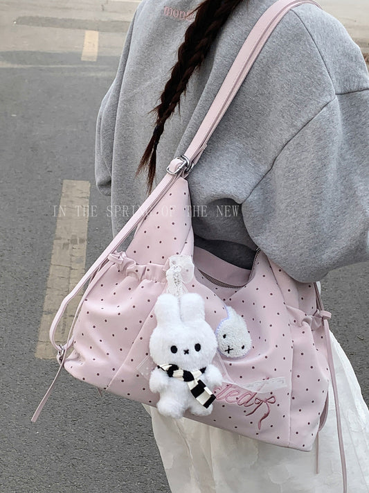 Women's Korean Style Large Capacity Underarm Polka Bags