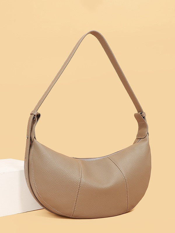 Women's Layer Cowhide Dumpling Genuine Croissant Selenodont Niche High Sense One Women's Leather Bag
