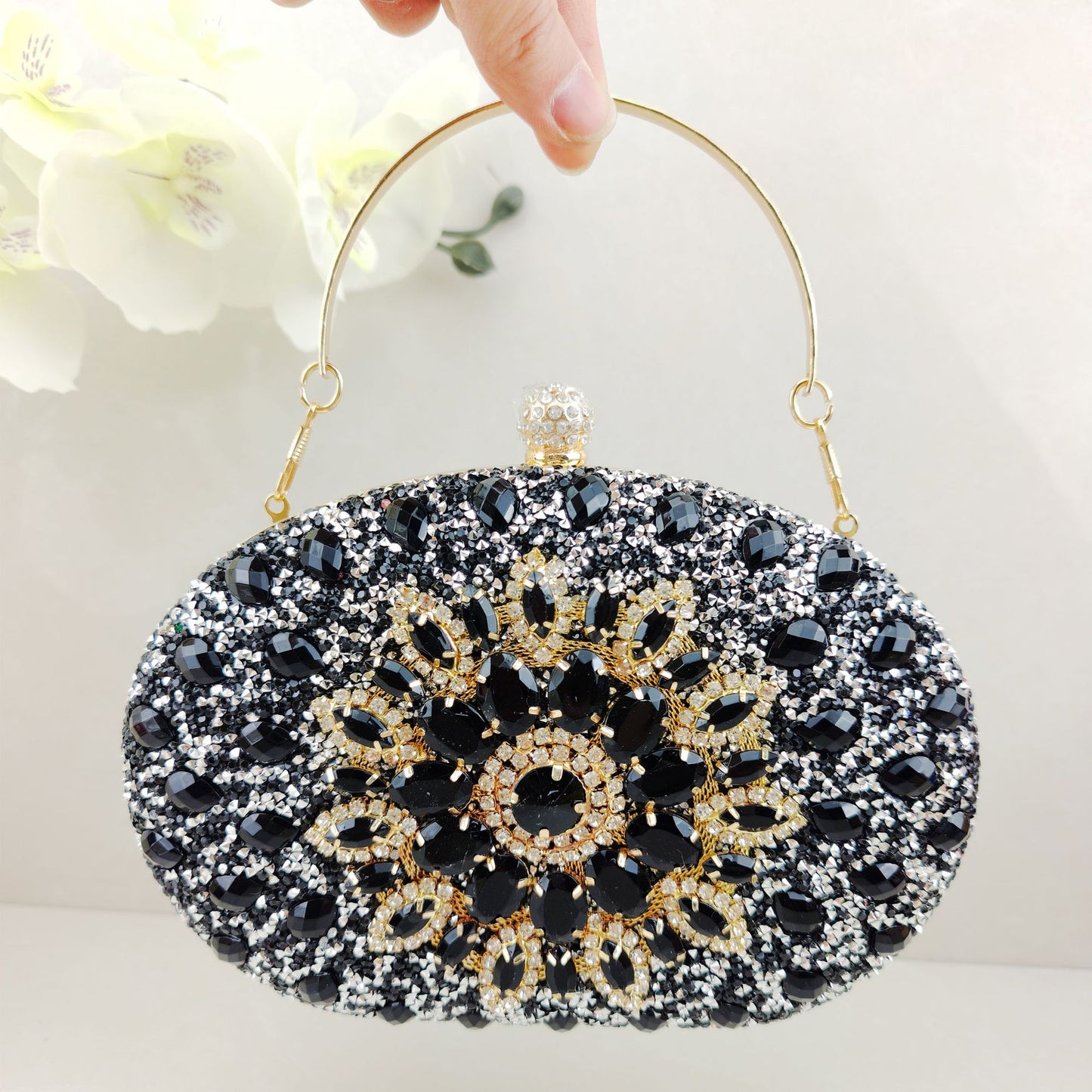 Diamond Texture Dress Banquet Party Match Metal Bags