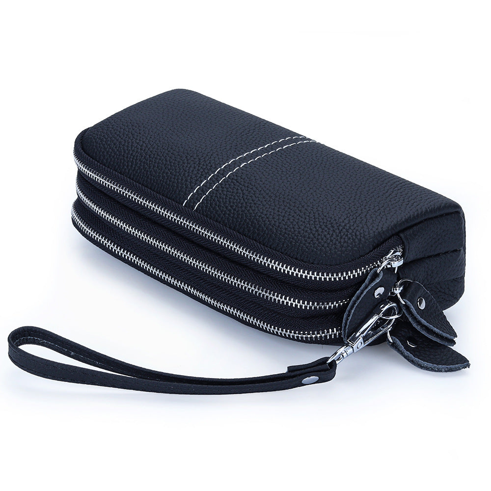 Women's Genuine Leather First Layer Cowhide Zip Wrist Fashion Women's Clutch