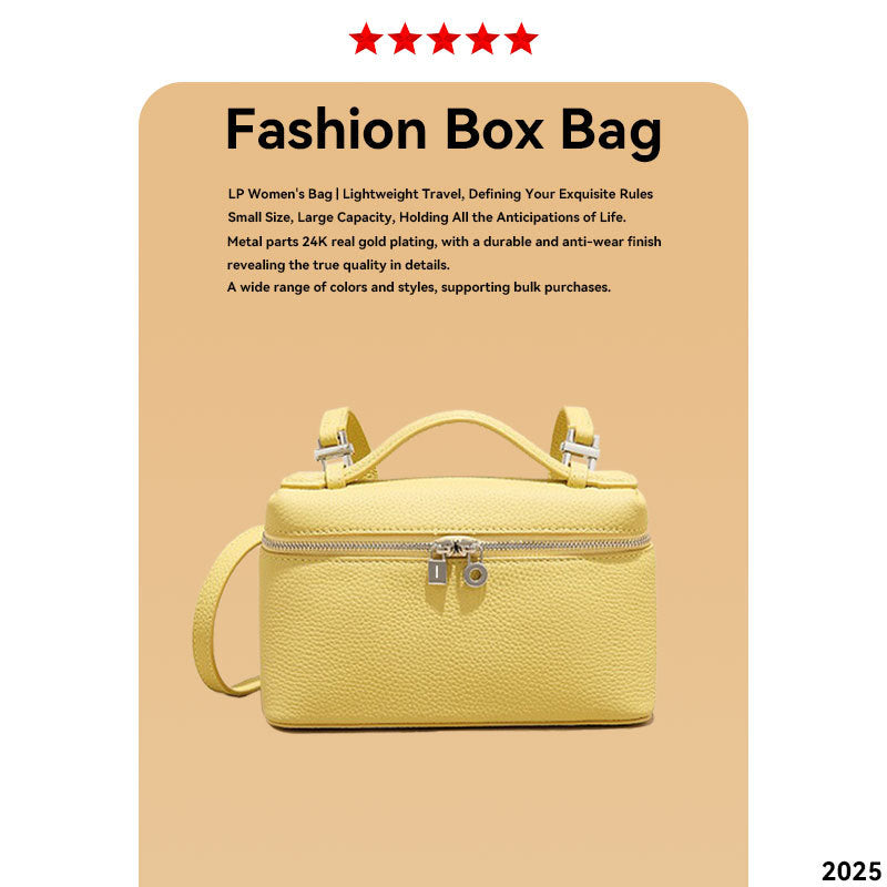 Women's Lunch Box Genuine Leather Portable Pouch Light Women's Shoulder Bag