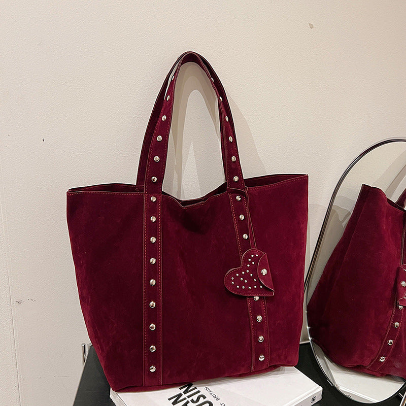 Versatile Cool Fashion Frosted Suede Rivets Women's Messenger Bag