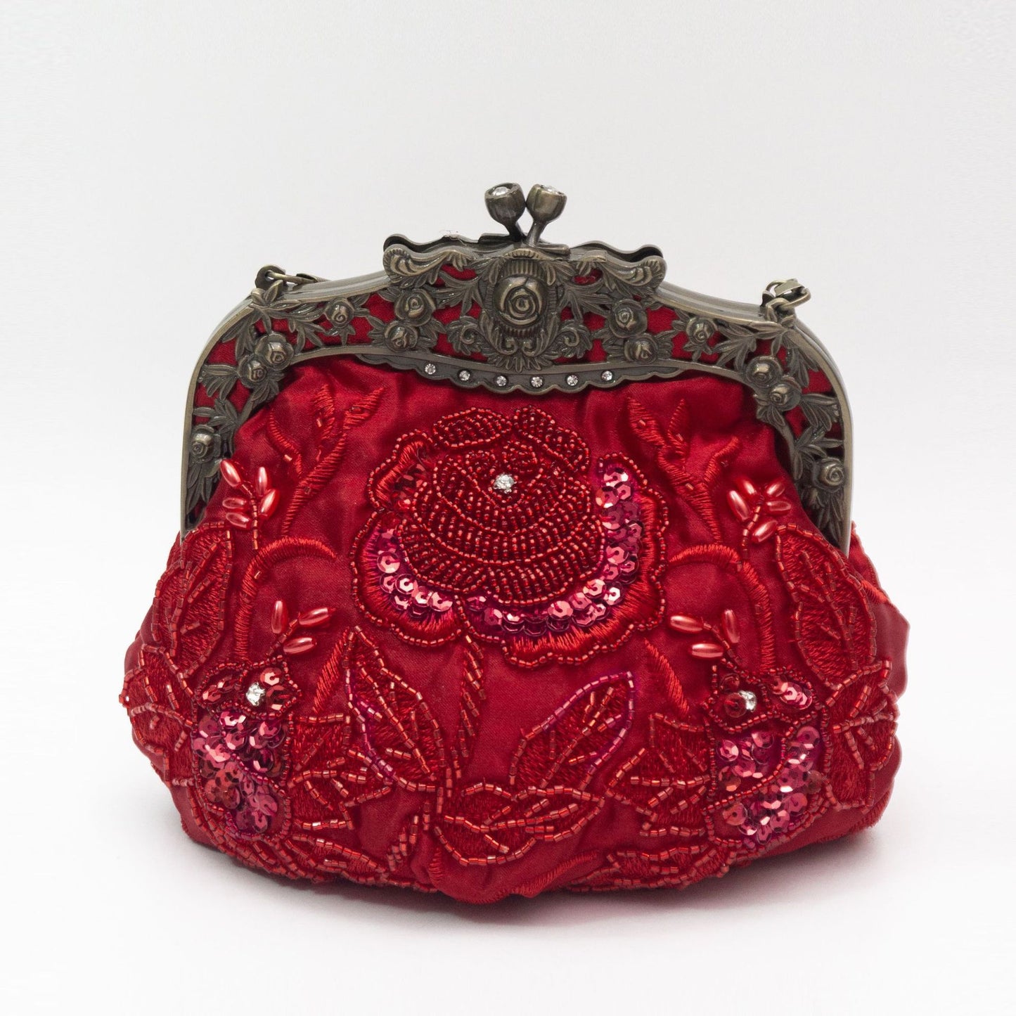 Kai Rose Embroidered Sequins Beads Vintage Dress Party Dinner Bag