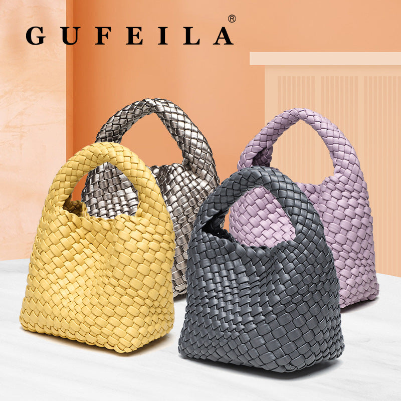Trendy High-grade Hand-woven Vegetable Basket Woven Women's Shoulder Bag