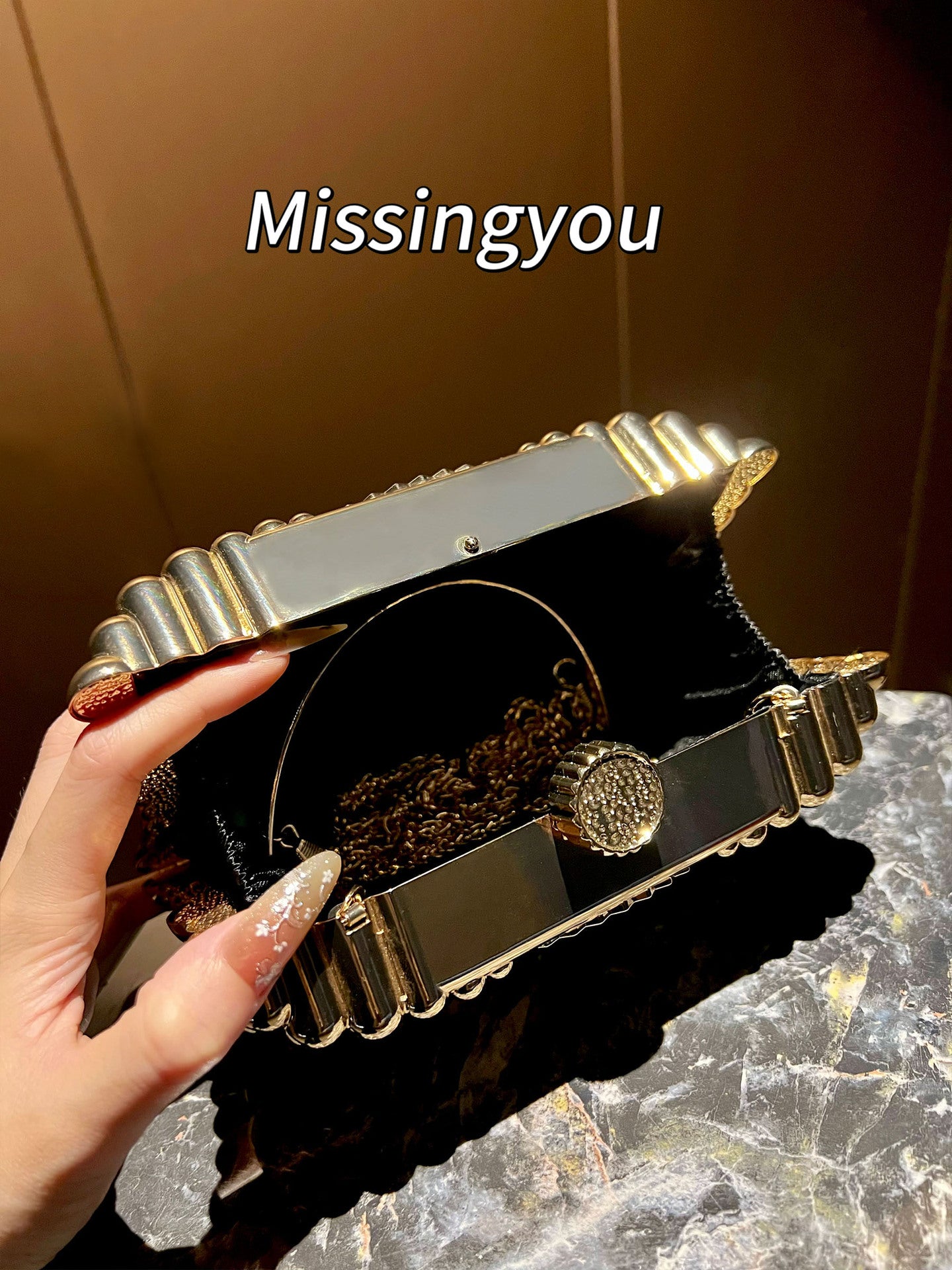 Women's Light Luxury Super Shiny Party Clutch Vintage Bags