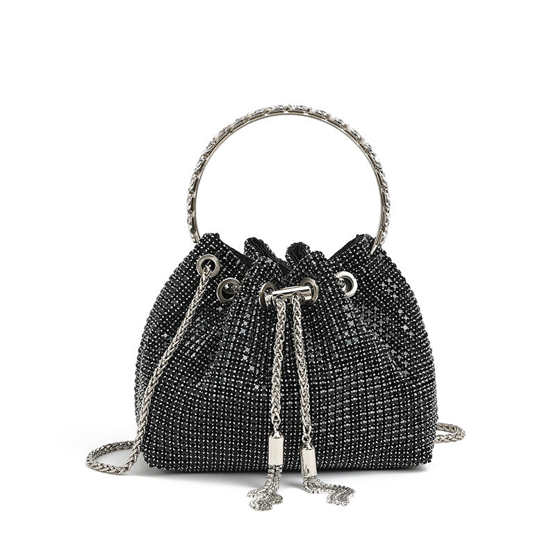 Women's Gradient Color Full Diamond Tassel Dinner Bag