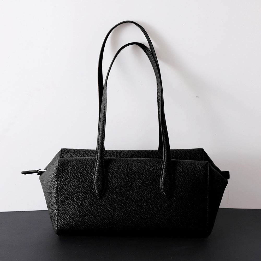 Women's First Layer Cowhide Genuine Leather Underarm Tote Bag