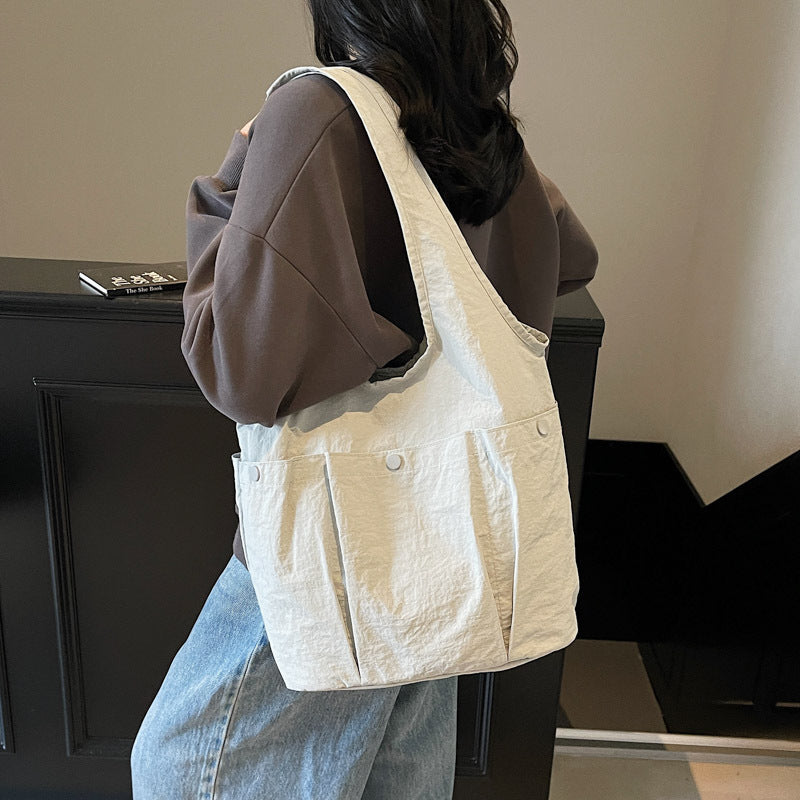 Women's Solid Color Underarm Large Capacity Totes Korean Women's Shoulder Bag