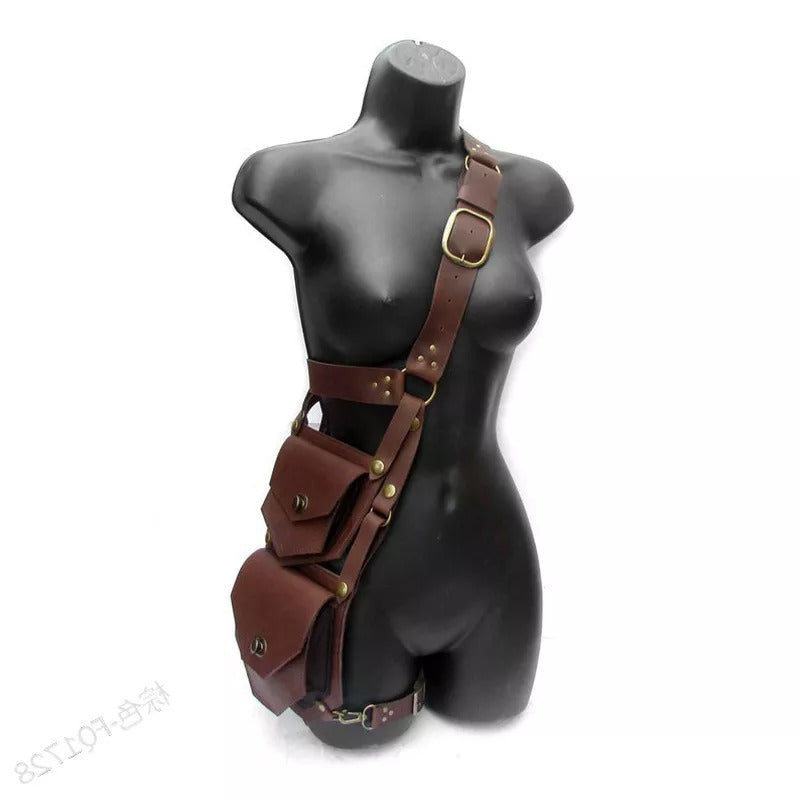 Pretty Women's Punk Cell Medieval Pouch Mountain Climbing, Hiking Bag