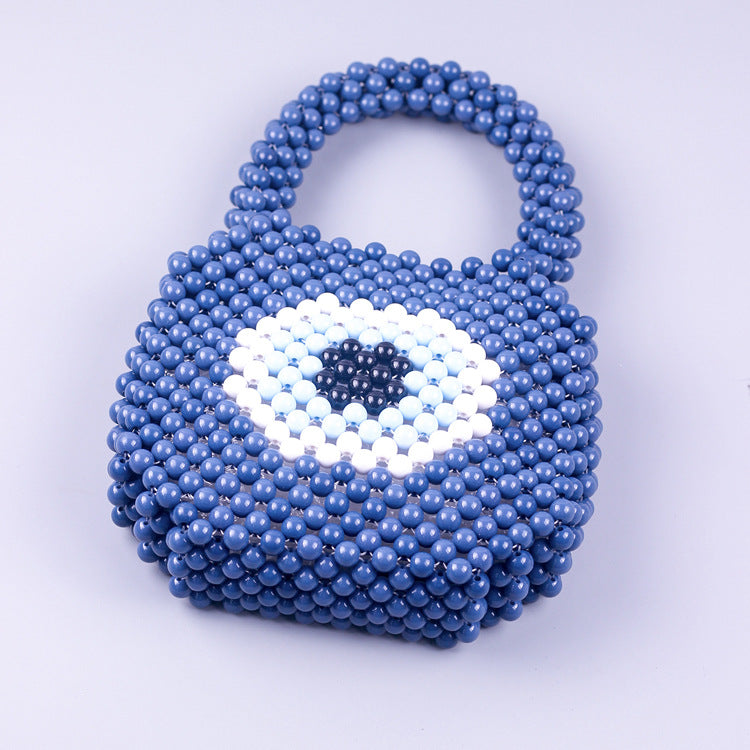 Acrylic Mixed Color Big Eyes Hand-woven Handbags