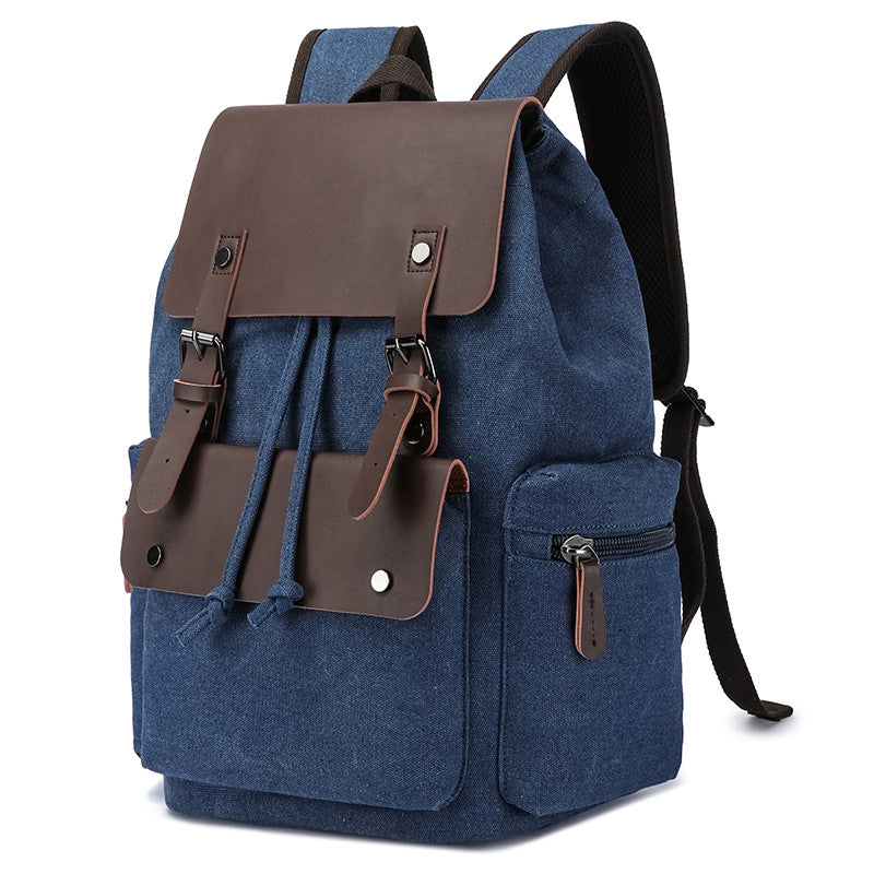 Leather Fashion Preppy Style Couple Computer Leisure Backpack