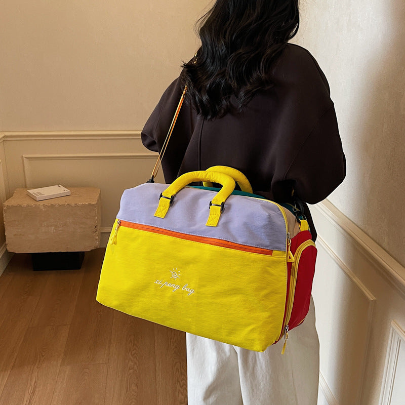Dopamine Large Capacity Hand-held Contrast Color Boarding Lightweight Bags