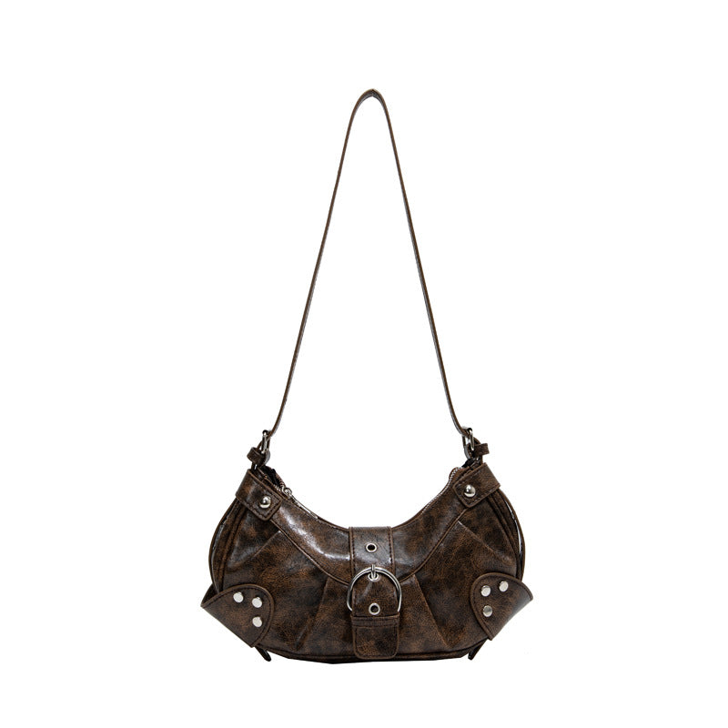 Retro Hot Motorcycle Versatile High Quality Underarm Large Women's Shoulder Bag