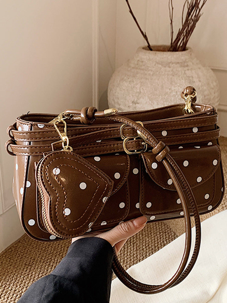Women's Spring Fashionable Polka-dotted Western Style Mini Good-looking Women's Shoulder Bag