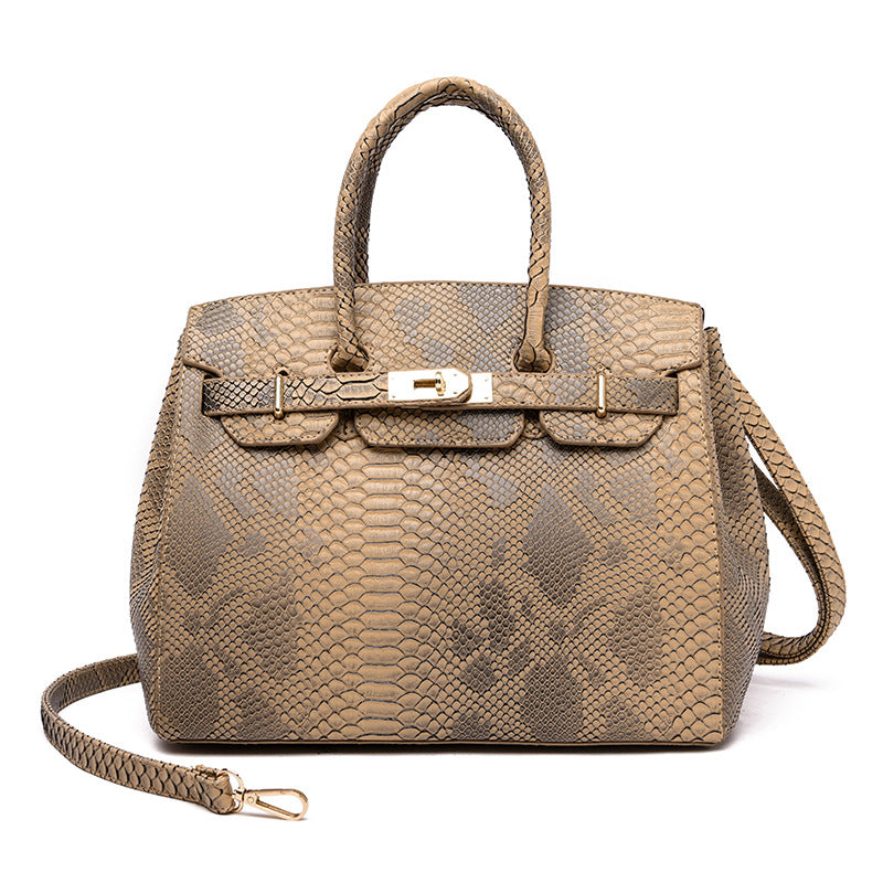 Women's Snakeskin Pattern Trendy Large Capacity Versatile Women's Shoulder Bag
