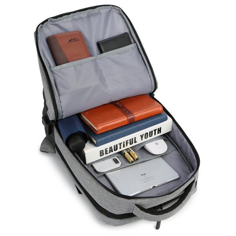 Men's Gift Solid Color Large Capacity Business Backpack