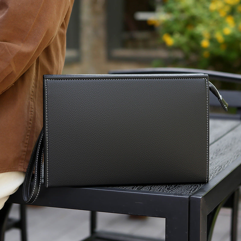 Men's Male Soft Leather Fashion Trendy Envelope Men's Clutch