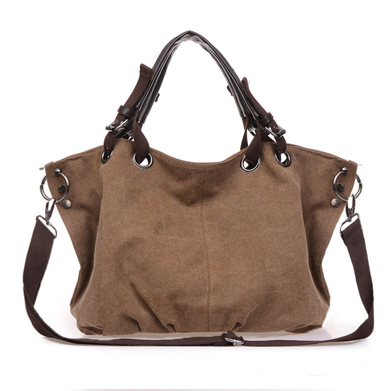 Women's Fashion Simple Canvas Large Capacity Women's Shoulder Bag