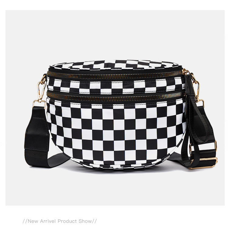 Women's Simple Chessboard Plaid Large Capacity Fashion Women's Messenger Bag