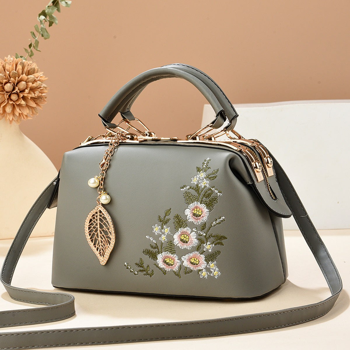 Elegant Slouchy Women's Fashionable Embroidered Quality Bags