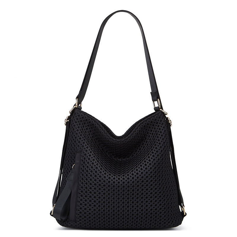 Women's Mesh Large Capacity Beach Underarm Canvas Women's Shoulder Bag