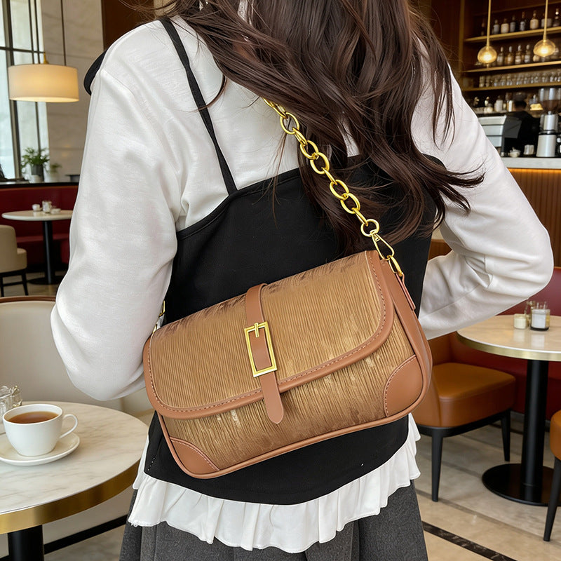 Women's Fashion Stitching Spring Simple Popular Temperament Women's Shoulder Bag