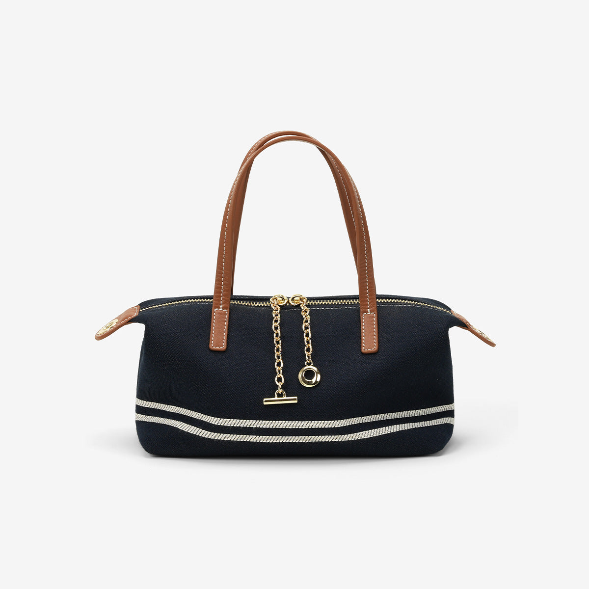 Denim With Cowhide Dumpling Commute Leisure Tote Bags
