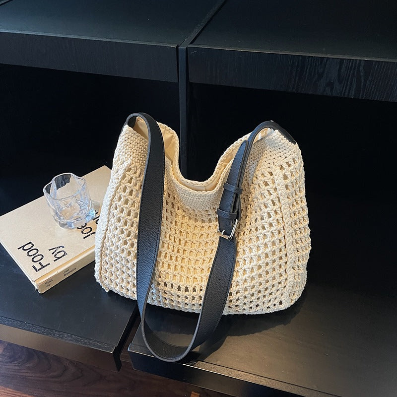 Women's Summer Fashion Large Capacity Underarm Korean Knitted Bags