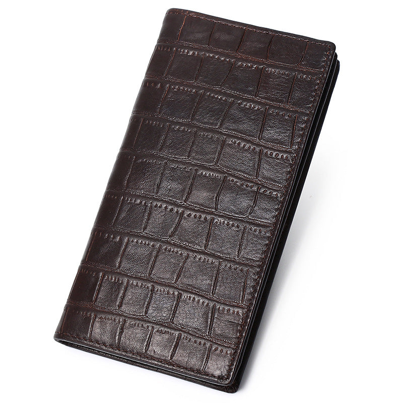 Men's Long Cowhide Swiping Large Capacity Multiple Men's Wallet