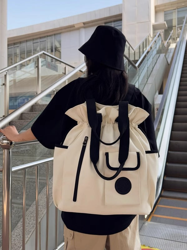 Drawstring Large Capacity Versatile Dance Fitness Portable College Leisure Backpack